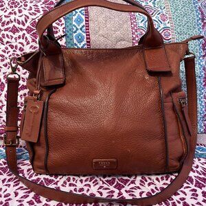 Fossil Genuine Leather Carefully Used Satchel or Shoulder Handbag